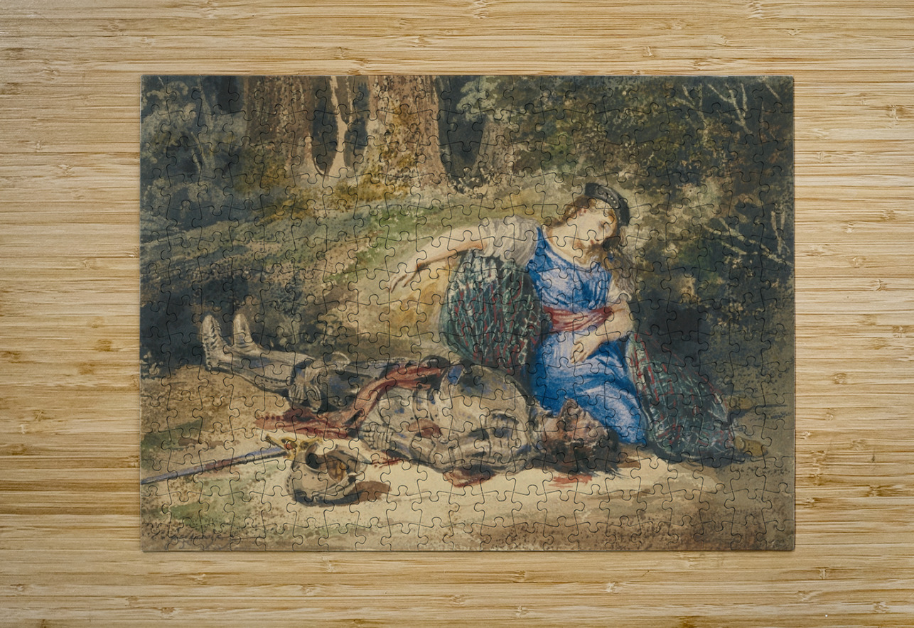 The Death of Lara [about 1824] by Eugène Delacroix [1798–1863] MyCozyFineArt Puzzle printing