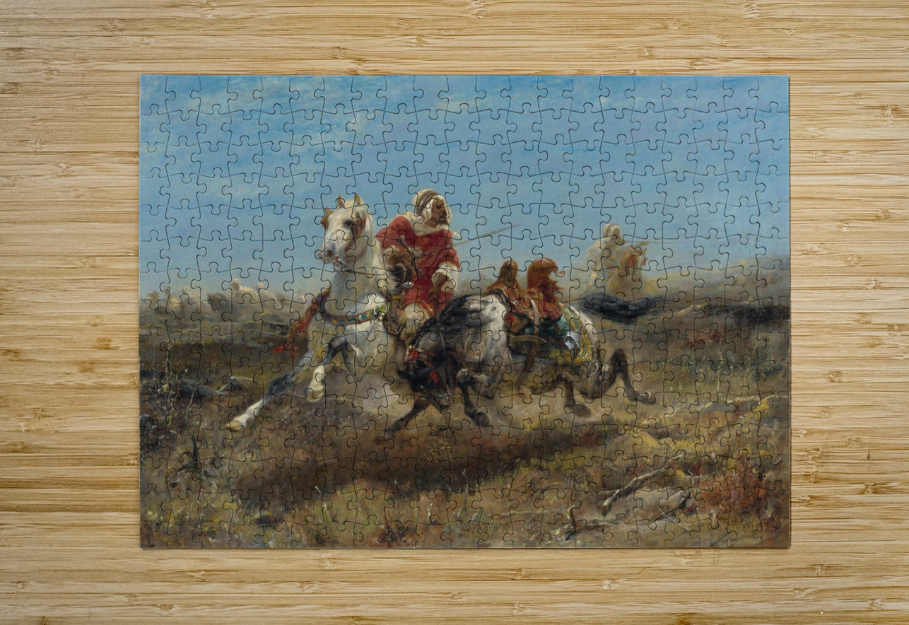 The Chase by Adolf Schreyer [1828–1899] MyCozyFineArt Puzzle printing