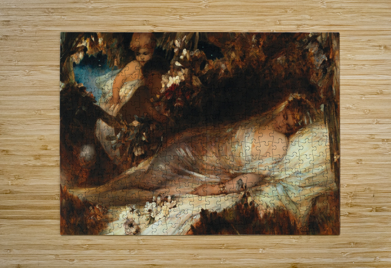 Titania Sleeping by Heinrich Faust [1843–1891] MyCozyFineArt Puzzle printing