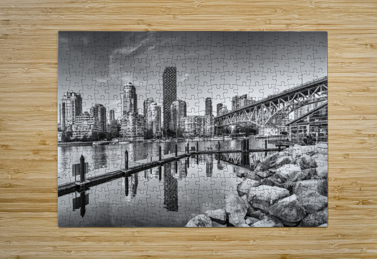 Vancouver impression of Granville Island | Monochrome Melanie Viola Puzzle printing