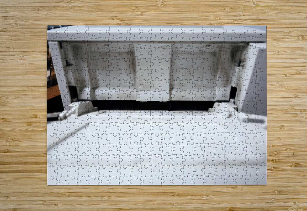 Dirty with printing dust from toner open paper tray on the vintage laser printer Adrian H  Puzzle printing