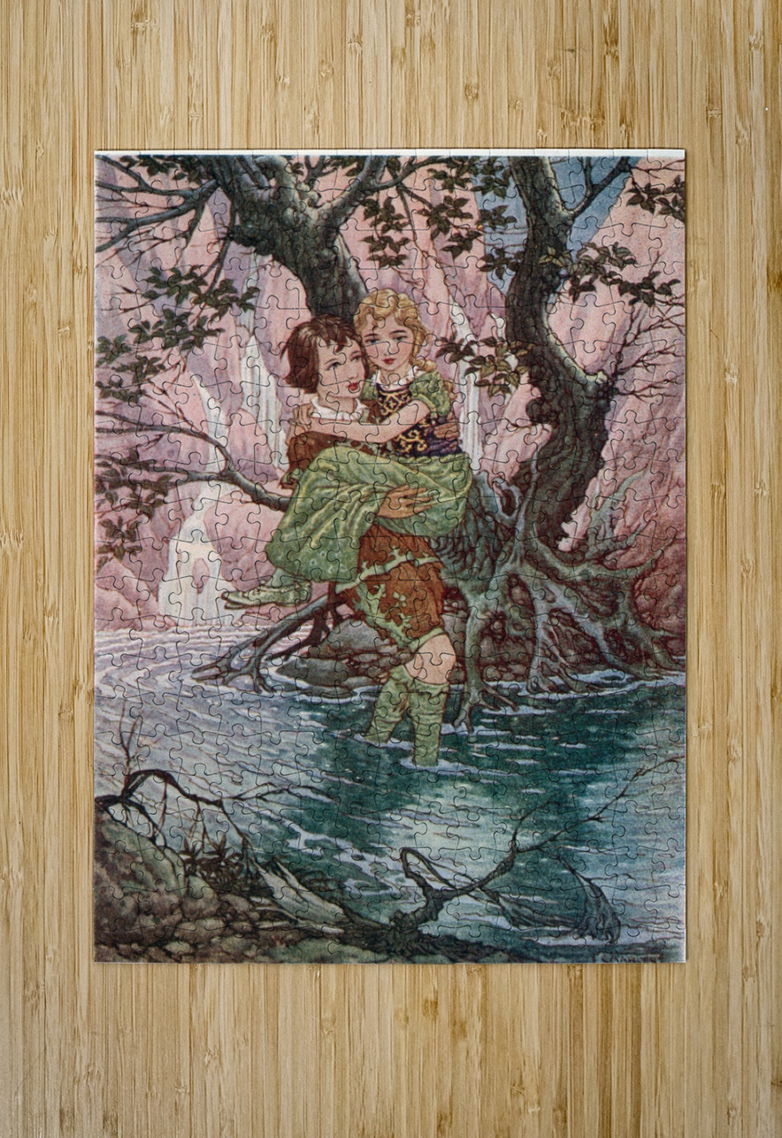 Curdie had again and again to carry her [1949] by Charles Folkard [1878–1963] MyCozyFineArt Puzzle printing