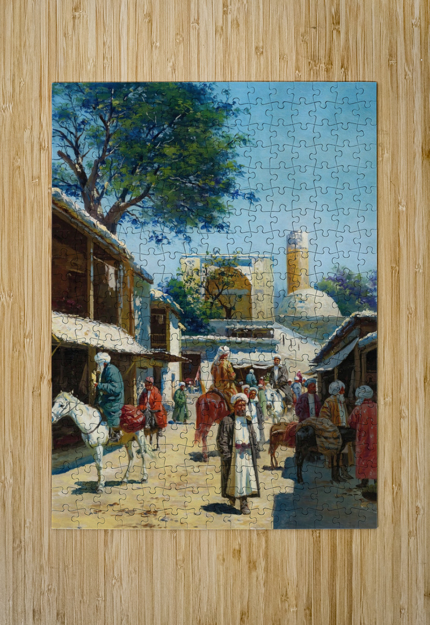 Samarkand Street Market by Richard Karlovich Zommer [1866–1939] MyCozyFineArt Puzzle printing