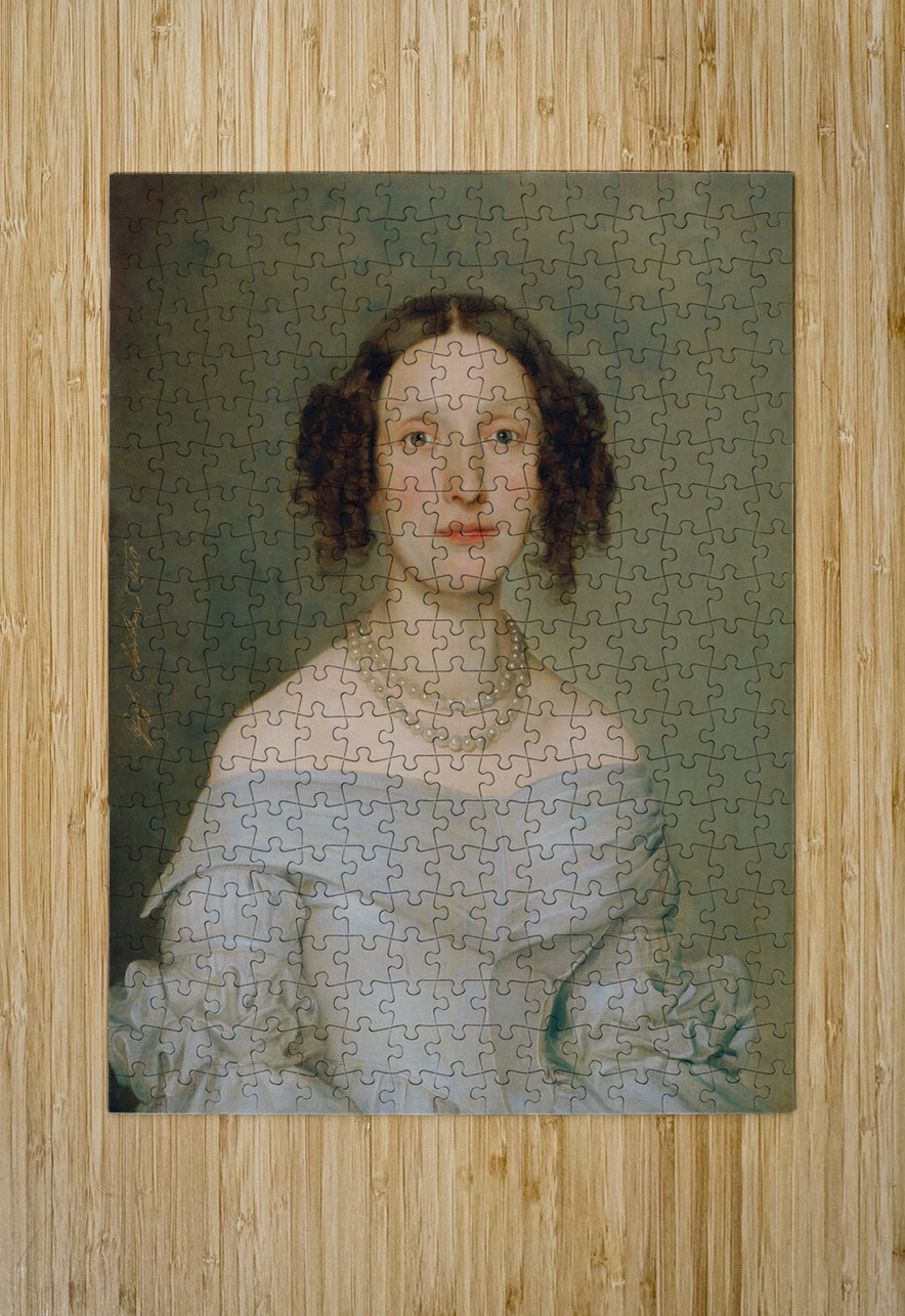 Dame in hellblauem Kleid [1840] by Johann Baptist Reiter [1813–1890] MyCozyFineArt Puzzle printing