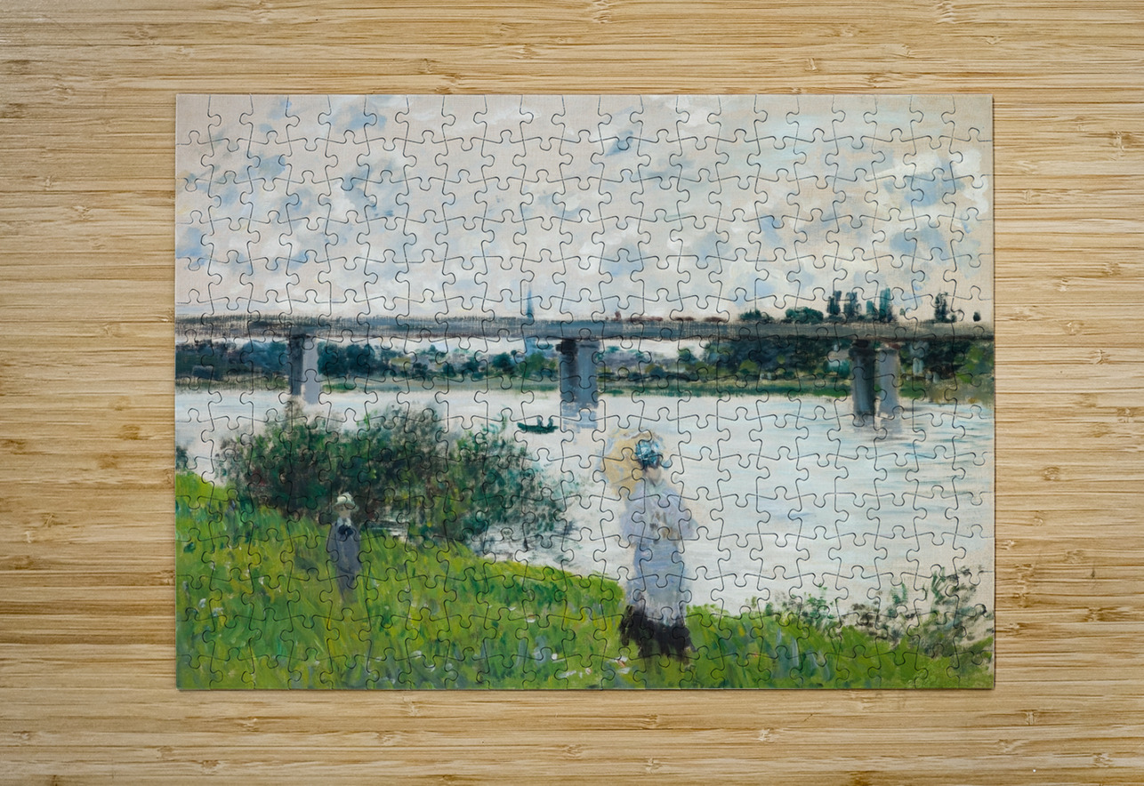 The Promenade with the Railroad Bridge. Argenteuil [1874] by Claude Monet [1840–1926] MyCozyFineArt Puzzle printing