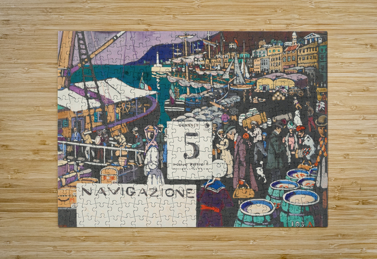 Entwurf Für Ein Schiffsplakat [Study For A Ship Poster] [1906] by Wassily Kandinsky [1866–1944] MyCozyFineArt Puzzle printing