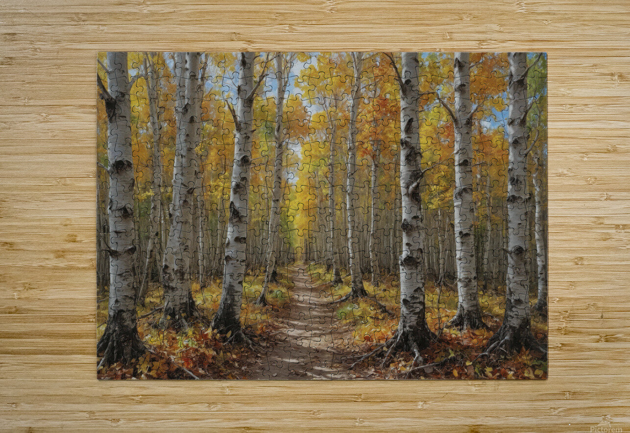 Autumn Forest Path with Vibrant Foliage Wildscape Creations Puzzle printing
