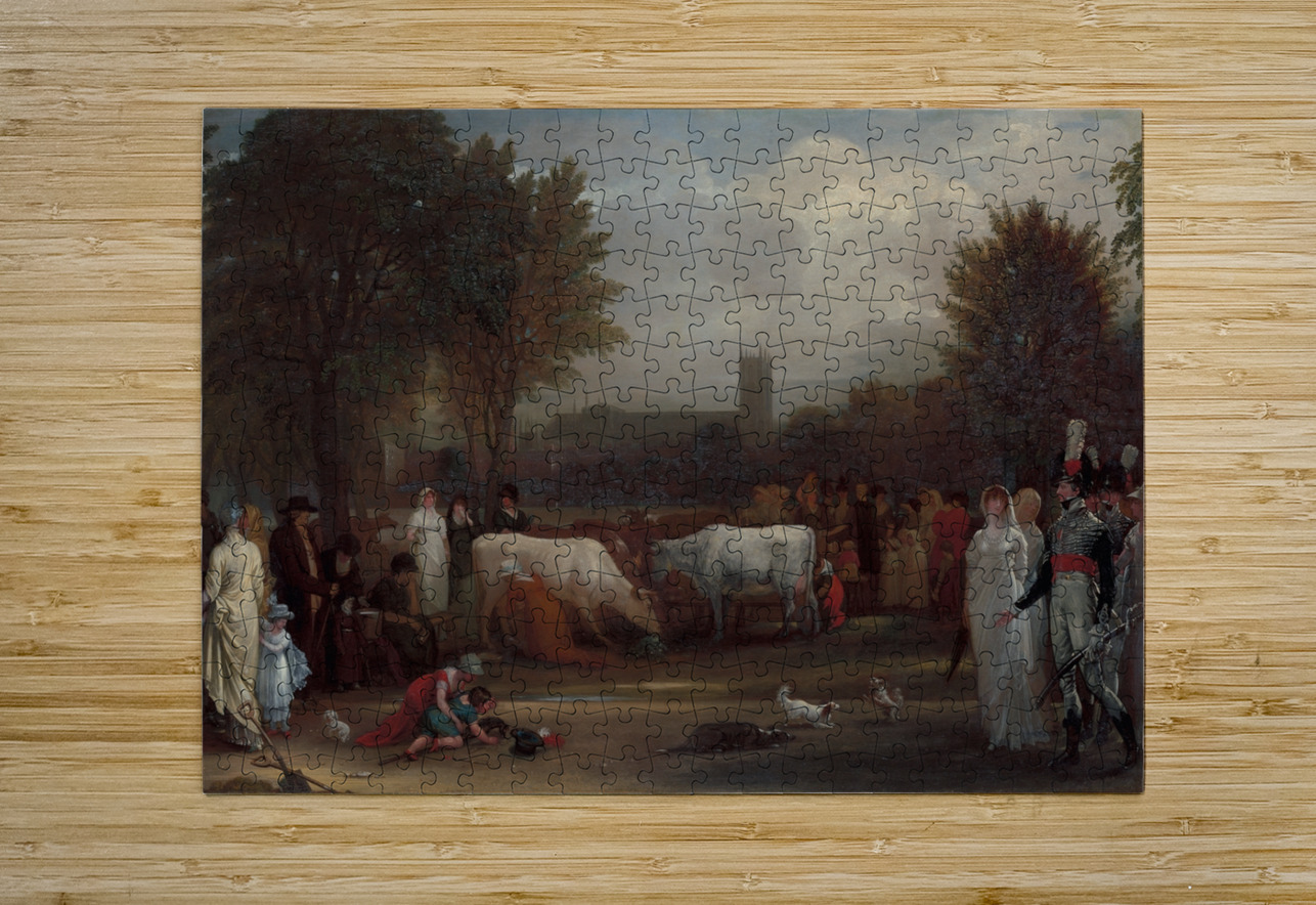 Milkmaids in St. James’s Park. Westminster Abbey Beyond [ca. 1801] by Benjamin West [1738–1820] MyCozyFineArt Puzzle printing