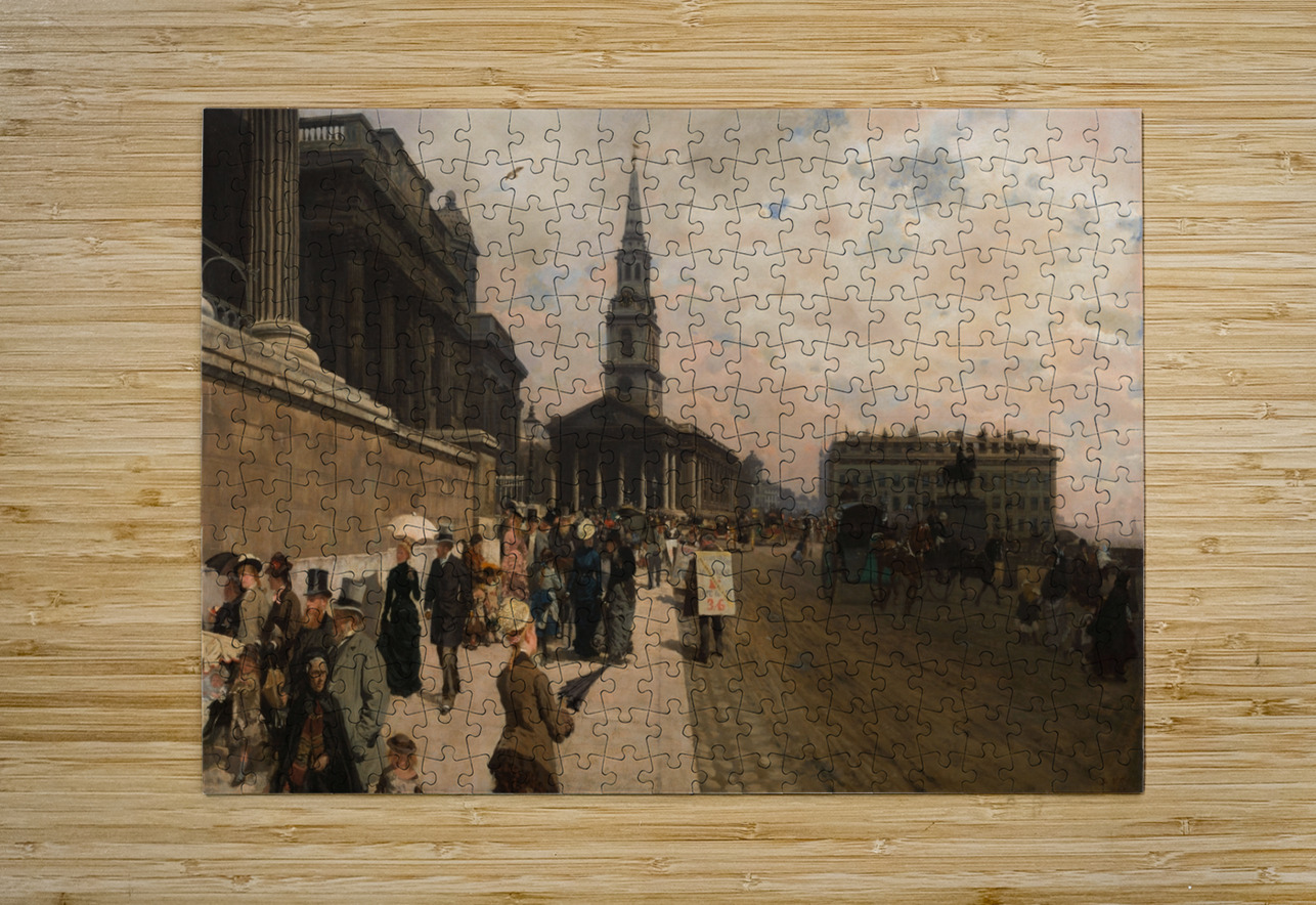 La National Gallery et l’église Saint Martin [Londres] [1878] by Giuseppe De Nittis [1846–1884] MyCozyFineArt Puzzle printing