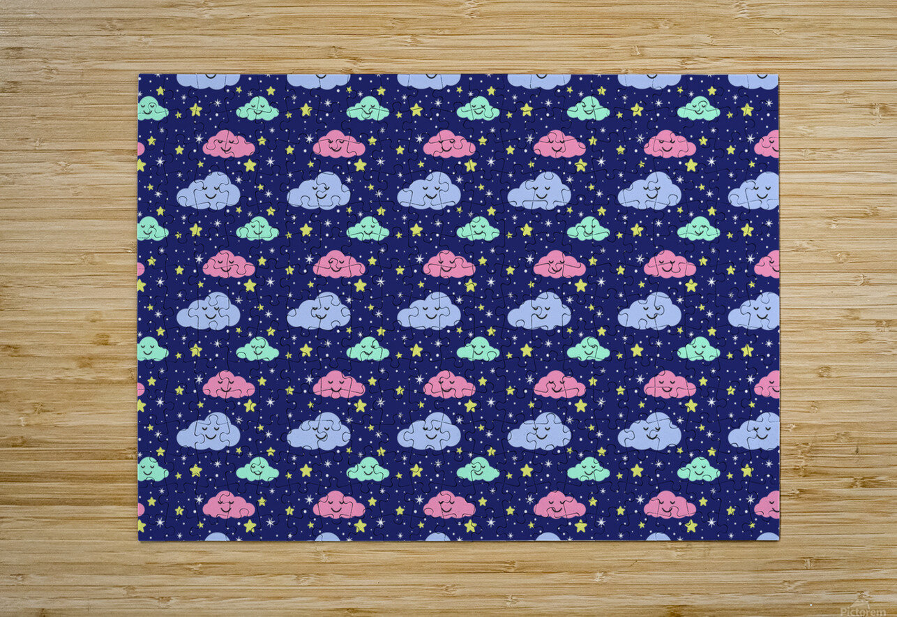 SEAMLESS PATTERN WITH STARS AND CLOUDS Sergio Cerrato Puzzle printing