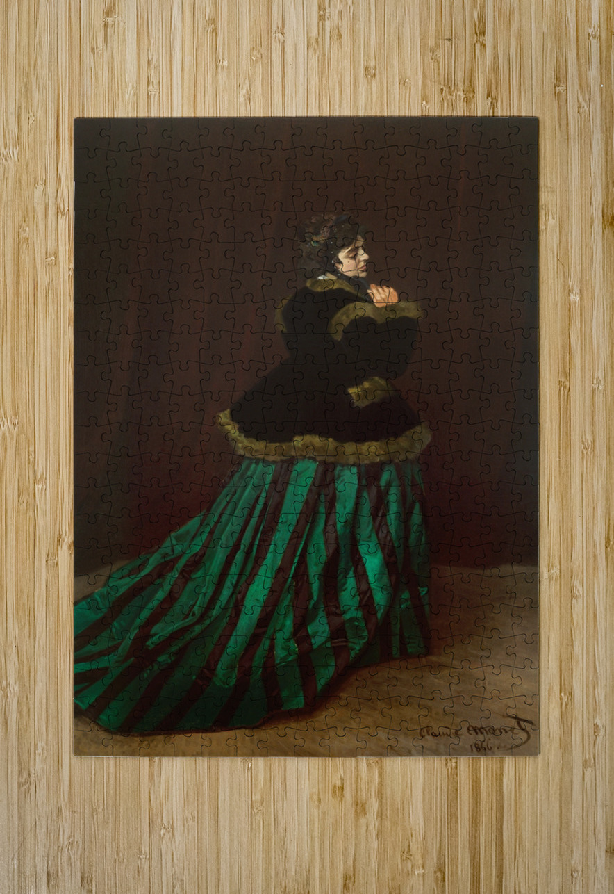 Camille [The Woman in the Green Dress] [1866] by Claude Monet [1840–1926] MyCozyFineArt Puzzle printing