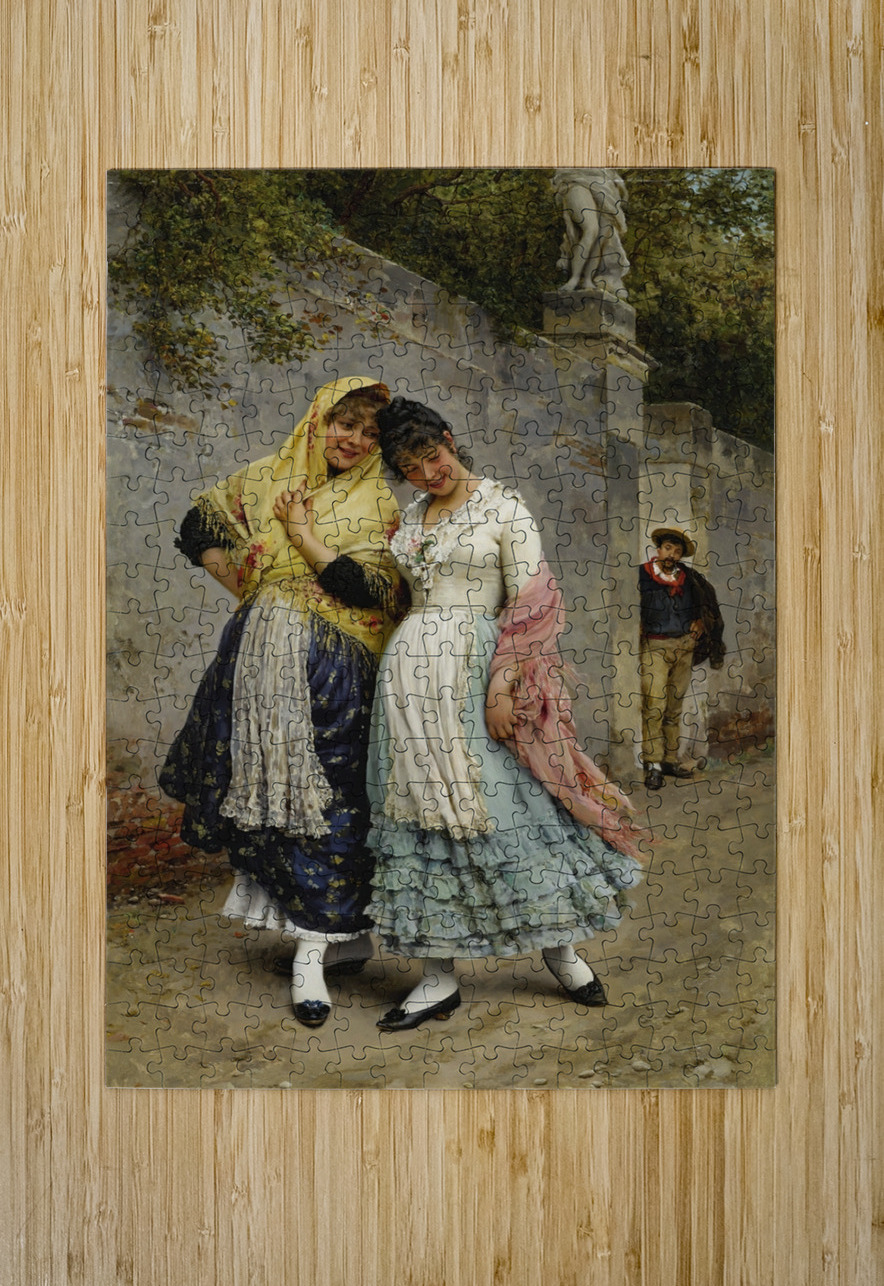The Flirtation [1889] by Eugen von Blaas [1843–1931] MyCozyFineArt Puzzle printing