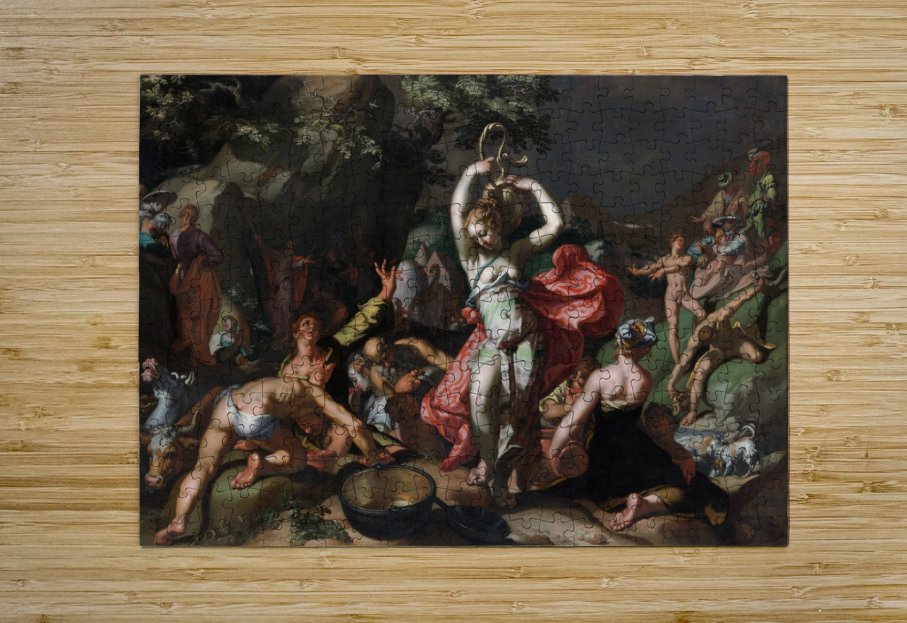 Moses Striking the Rock [1596] by Abraham Bloemaert [1564–1651] MyCozyFineArt Puzzle printing