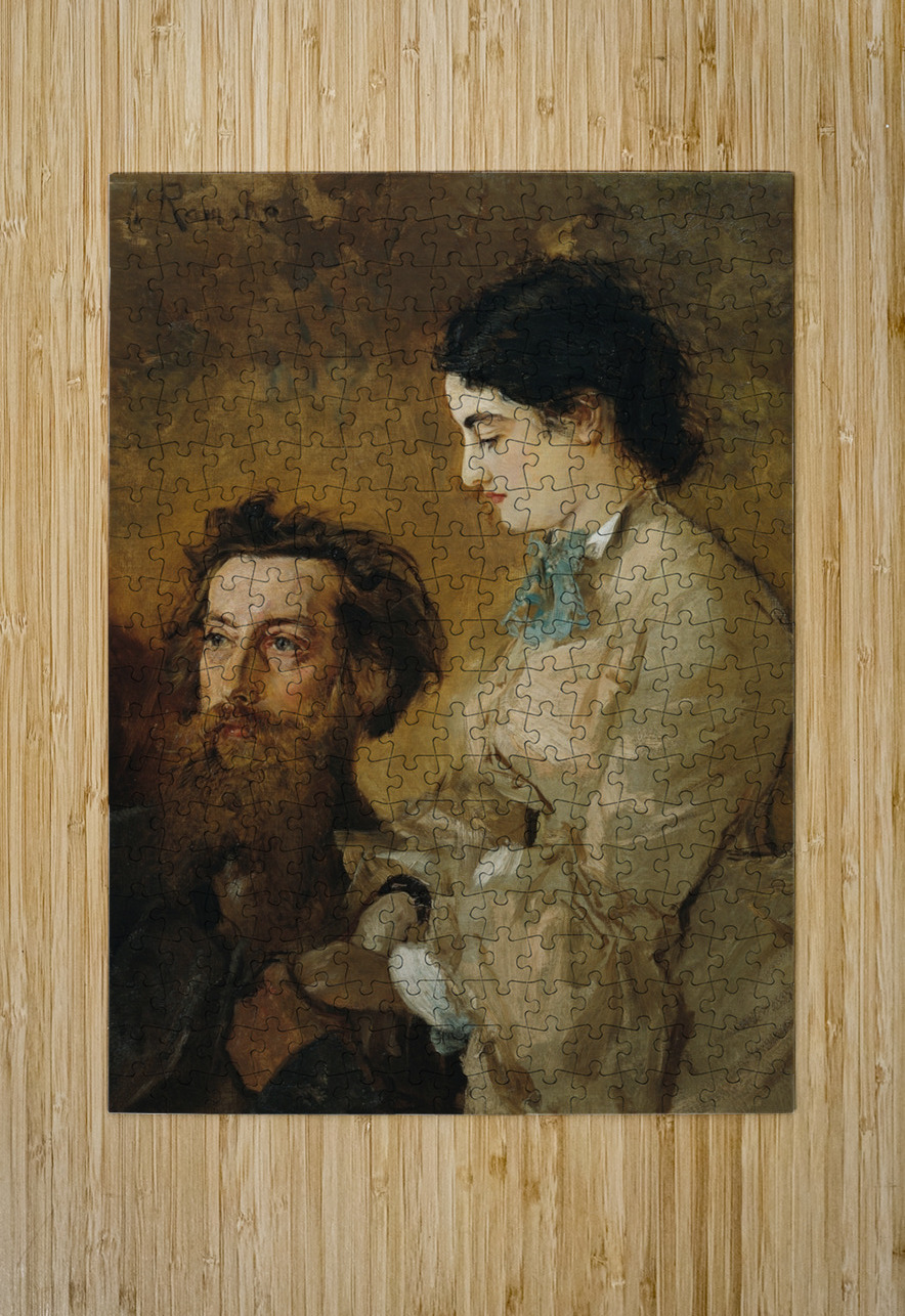 Der Bildhauer Reinhold Begas mit seiner Frau Margarethe [1869–1870] by Anton Romako [1832–1889] MyCozyFineArt Puzzle printing