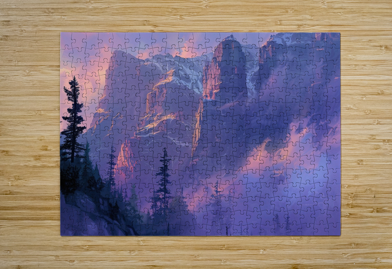 Alpine Glow Upon Peaks J9H3N2 48 Abstract Rebellion Puzzle printing