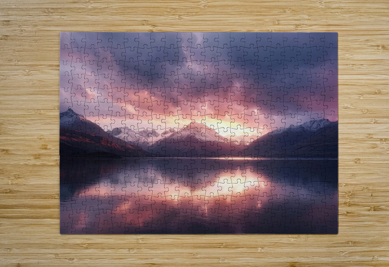 Alpine Glow Upon Waters H2N3P9 55 Abstract Rebellion Puzzle printing