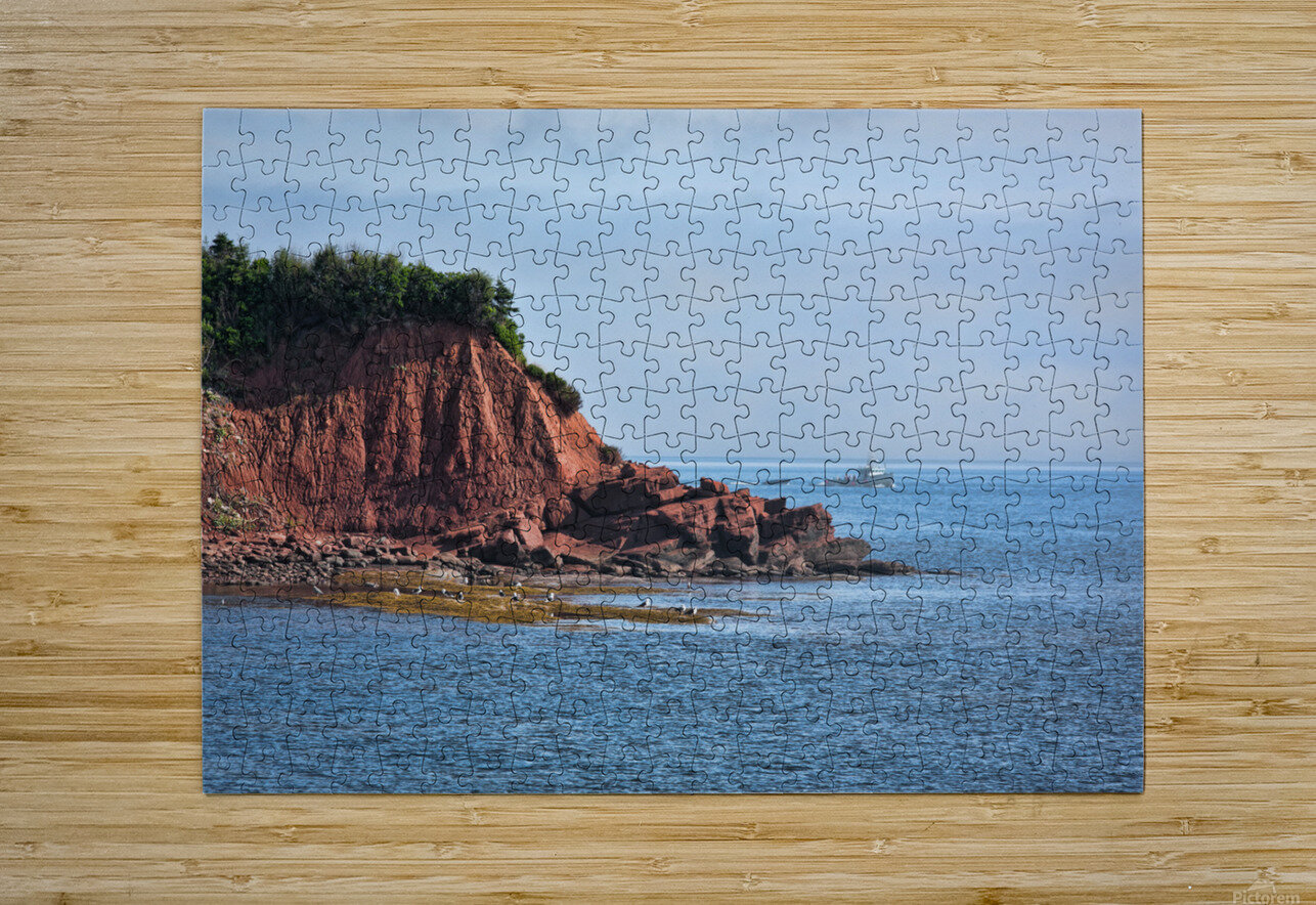 Red Coastline of Cape Bear PEI Dan MacKinnon Puzzle printing