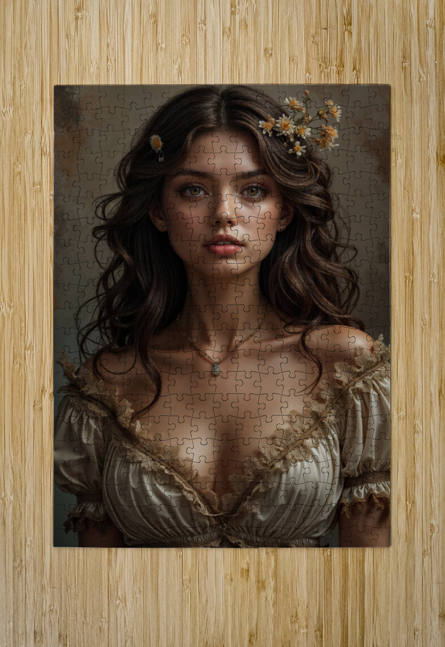 Ruffled Neckline  Aniima Illussiya Puzzle printing