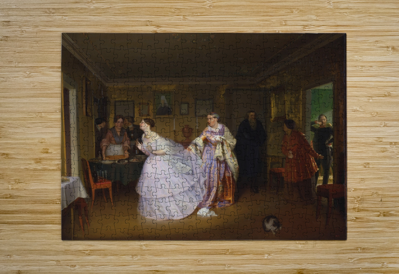 The Major Makes a Proposal [Inspecting a Bride in a Merchant’s House] by Pavel Fedotov [1815–1852] MyCozyFineArt Puzzle printing