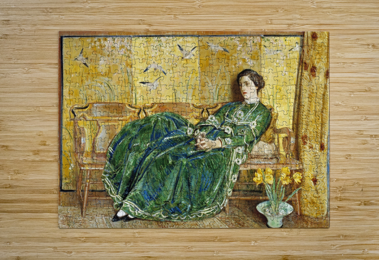 April. [The Green Gown] by Childe Hassam [1859–1935] MyCozyFineArt Puzzle printing