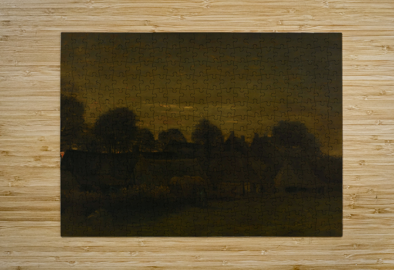 Farming Village at Twilight [1884] by Vincent van Gogh [1853–1890] MyCozyFineArt Puzzle printing