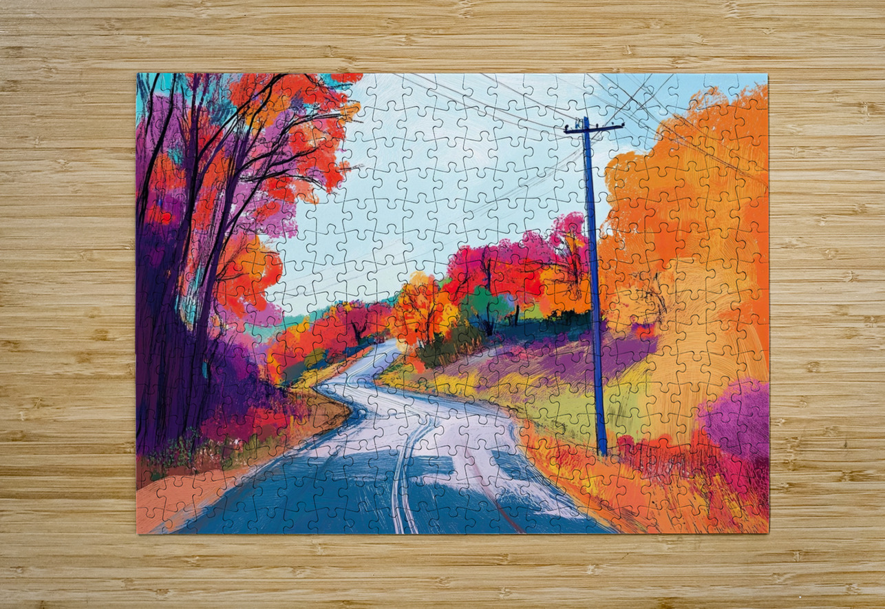 Autumn Road Ahead 9P3N4H 58 Abstract Rebellion Puzzle printing