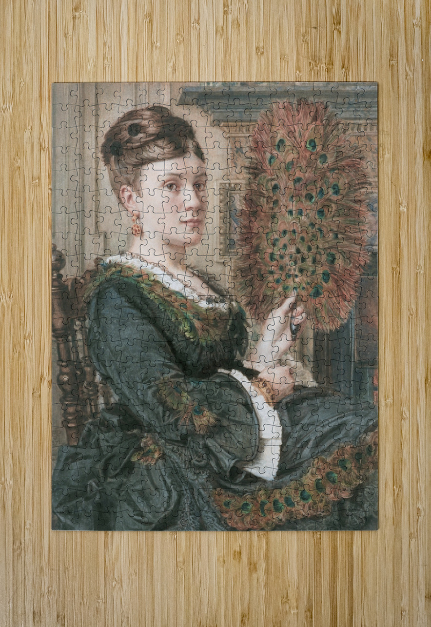 The Peacock Fan by Edward John Poynter [1836–1919] MyCozyFineArt Puzzle printing