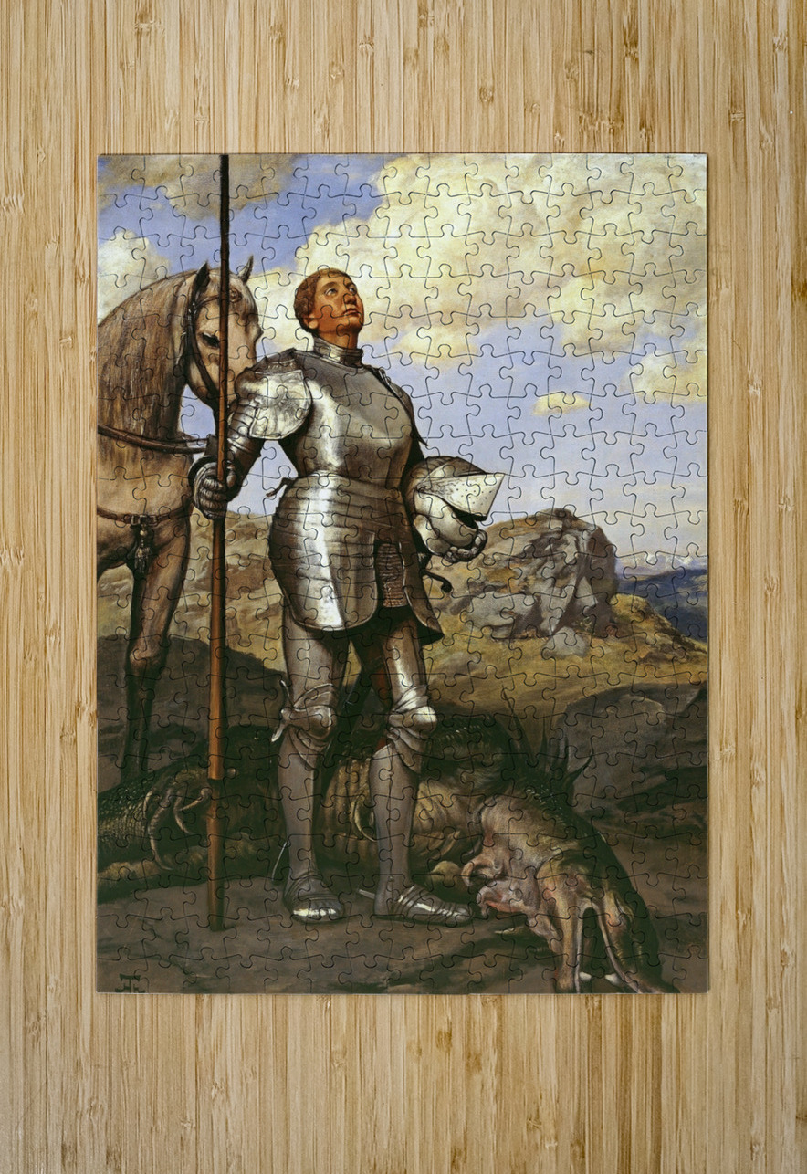 Knight Saint George [1889] by Hans Thoma [1839–1924] MyCozyFineArt Puzzle printing