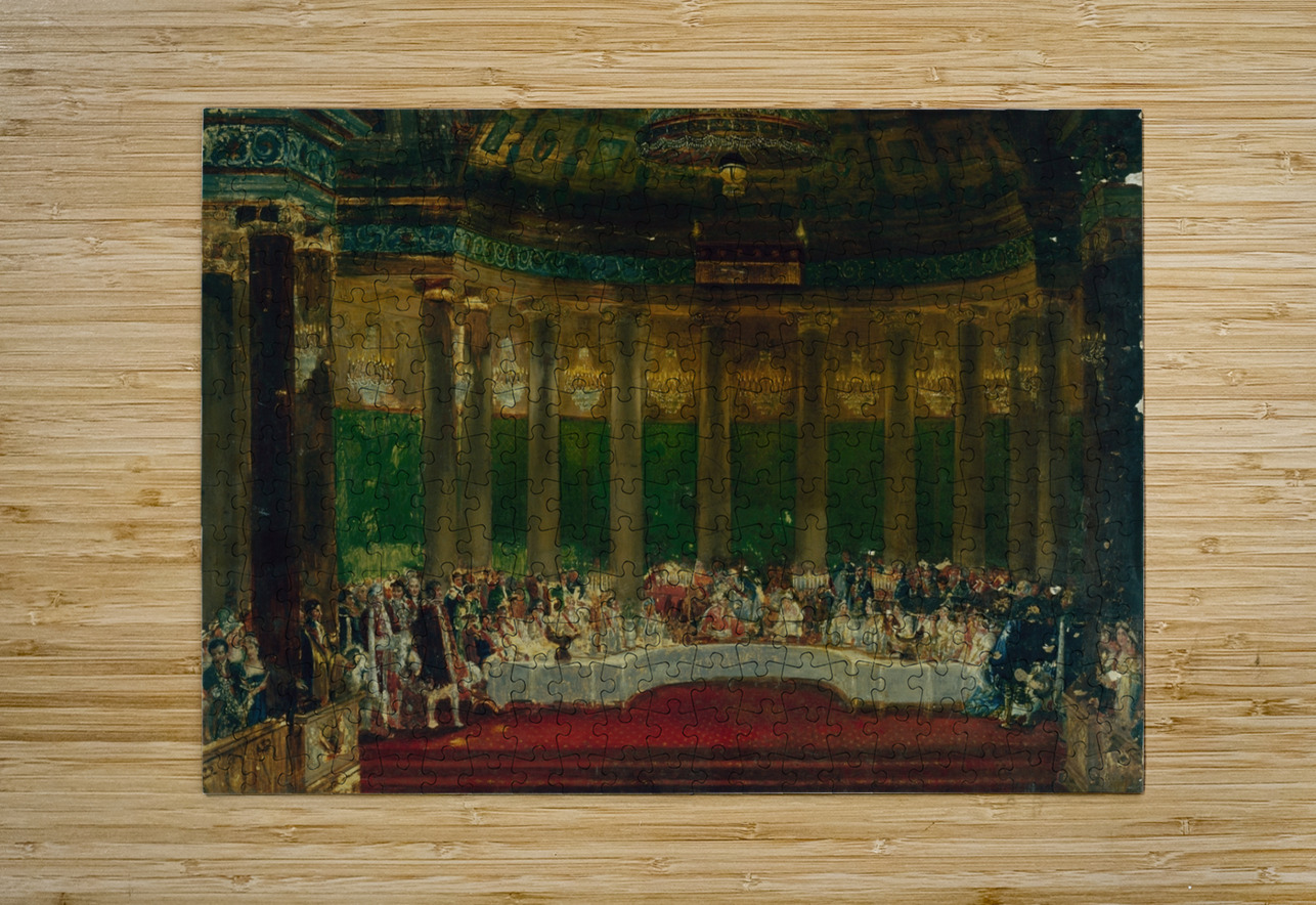 Le repas de mariage de Napoléon Ier aux Tuileries. Le 2 avril 1810 [1805–1815] by Alexandre Benoit Jean Dufay [1770–1844] MyCozyFineArt Puzzle printing