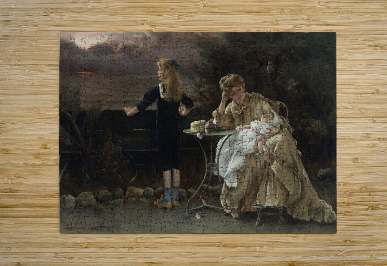 Mère Et Ses Enfants [1883] by Alfred Stevens [1823–1906] MyCozyFineArt Puzzle printing