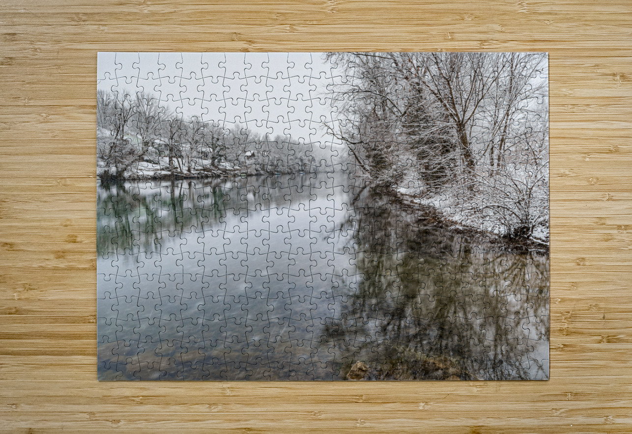 Snowing At The Finley River Jennifer White Puzzle printing