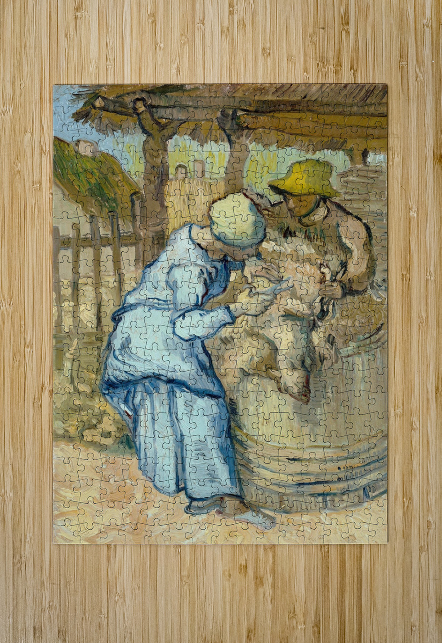 The Sheep–Shearer [After Millet] by Vincent van Gogh [1853–1890] MyCozyFineArt Puzzle printing
