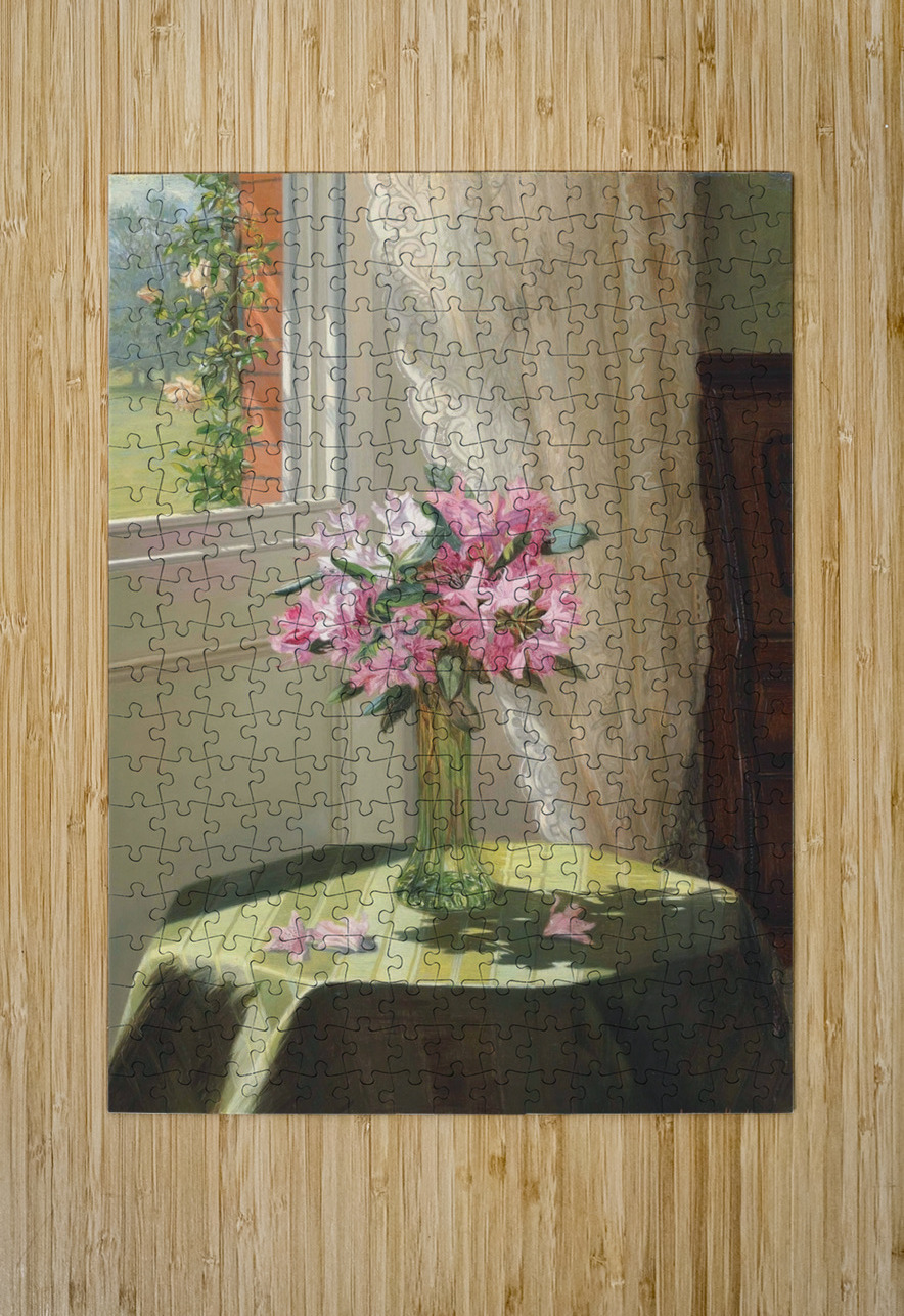 Rhododendrons by a window by Jessica Hayllar [1858–1940] MyCozyFineArt Puzzle printing