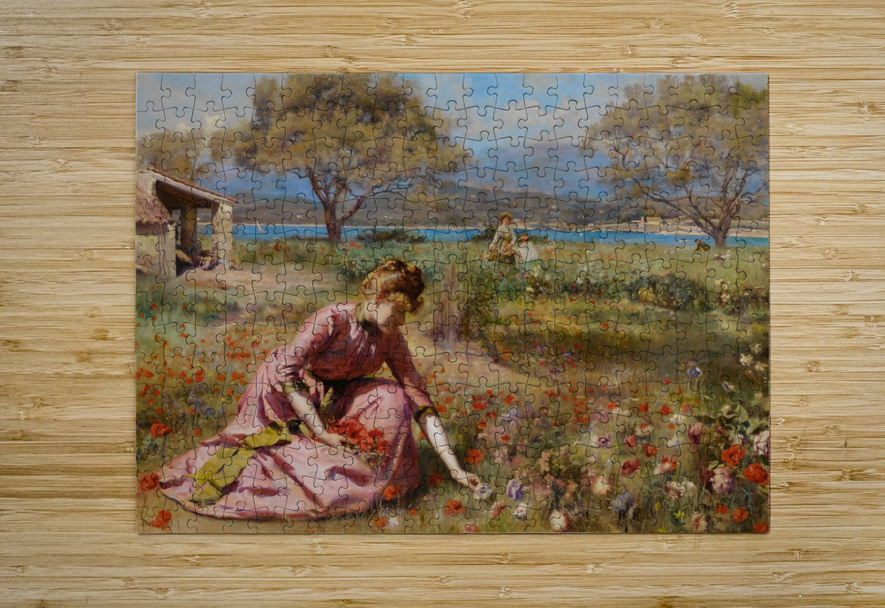 The First Spring [1890] by Julius Leblanc Stewart [1855–1919] MyCozyFineArt Puzzle printing