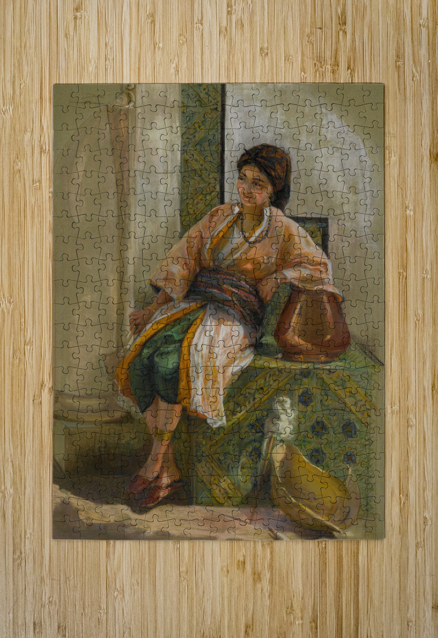 Jeune Fille À L’éventail by Frederick Arthur Bridgman [1847–1928] MyCozyFineArt Puzzle printing