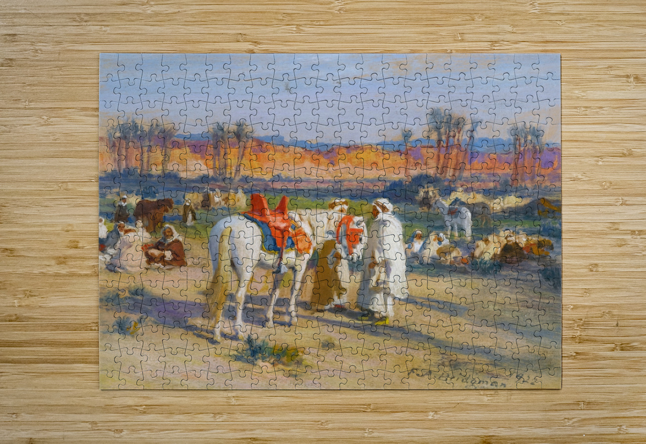 Halt In The Desert [1922] by Frederick Arthur Bridgman [1847–1928] MyCozyFineArt Puzzle printing