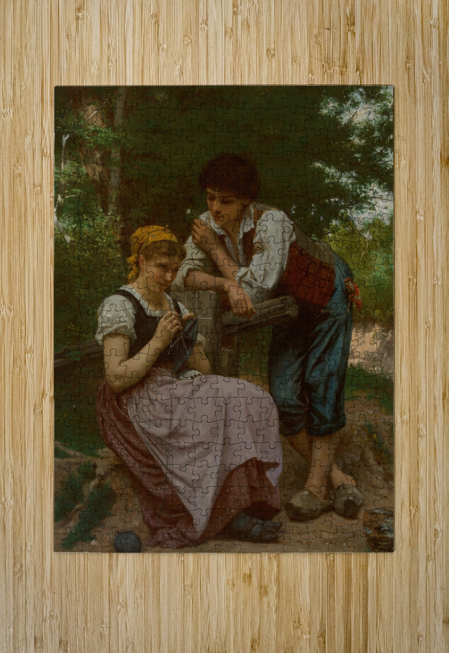 The demure maiden [1870] by François Alfred Delobbe [1835–1920] MyCozyFineArt Puzzle printing
