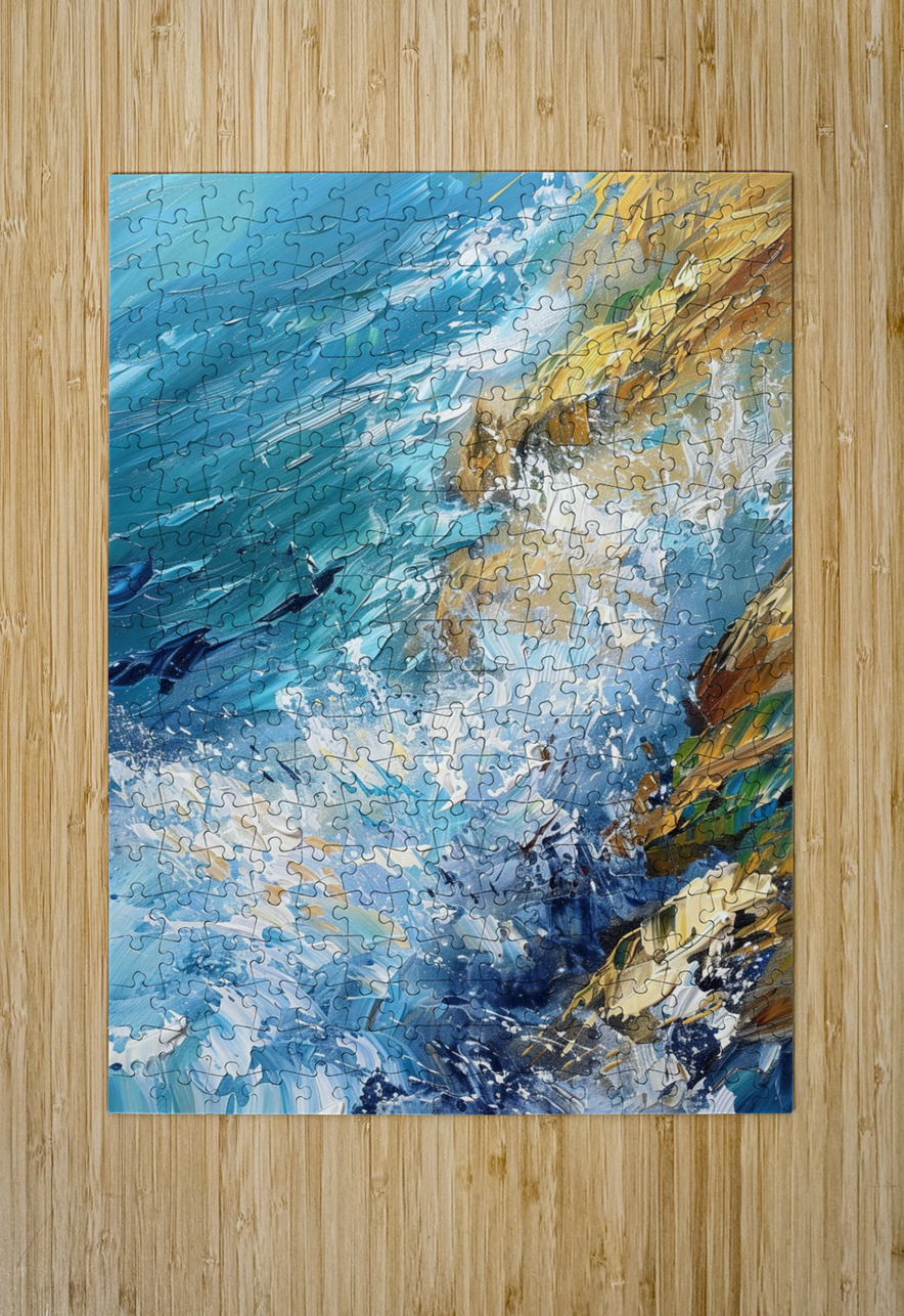 Azure Waves Crashing Y392HN 50 Abstract Rebellion Puzzle printing