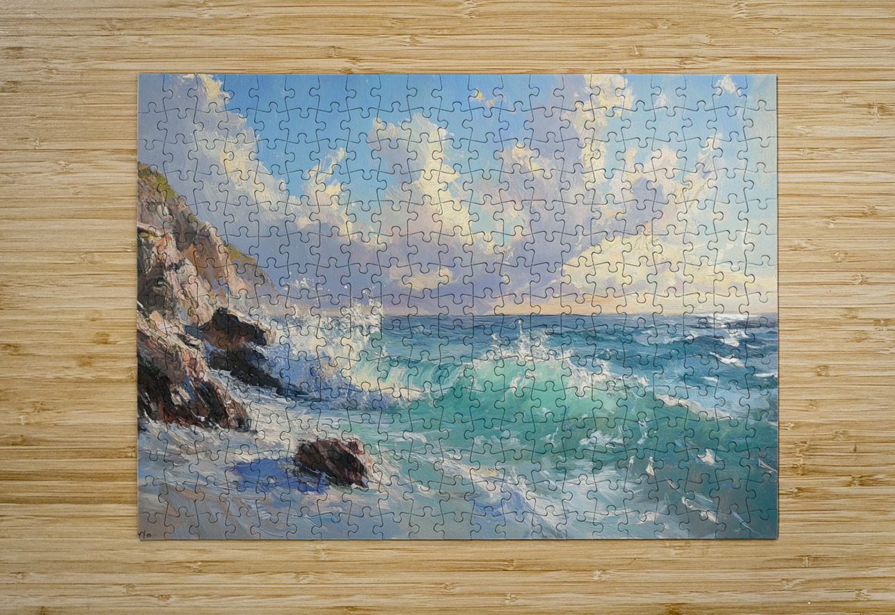 Azure Waves Crashing Y39H7 45 Abstract Rebellion Puzzle printing