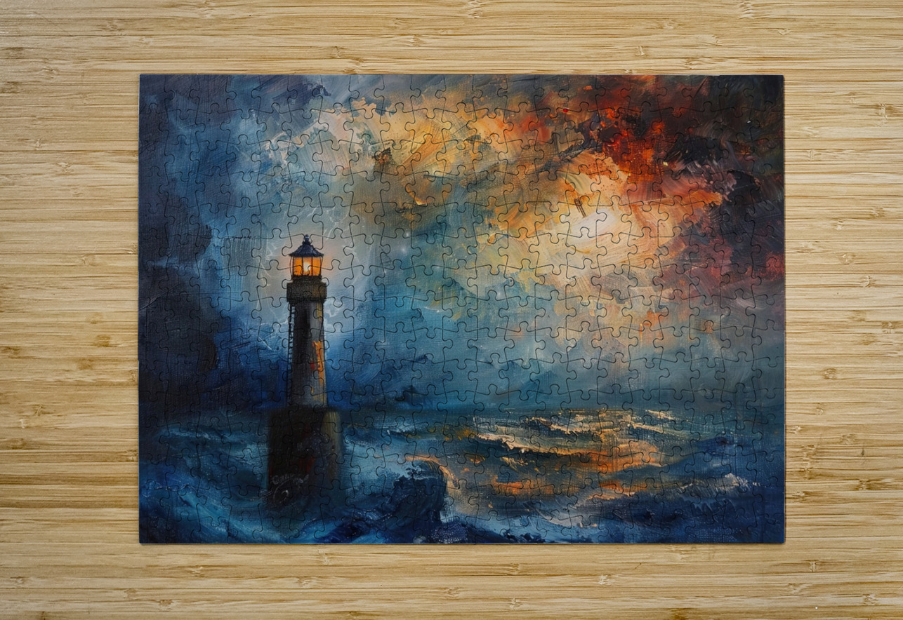 Beacon of Hope Amidst Storm Z92H5N 55 Abstract Rebellion Puzzle printing
