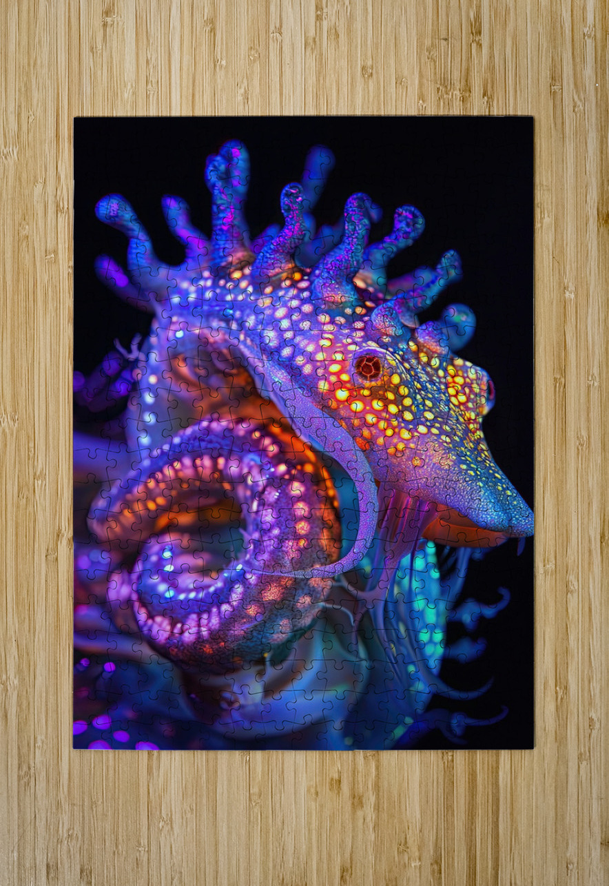 Bioluminescent Seahorse 92D3H7 69 Abstract Rebellion Puzzle printing