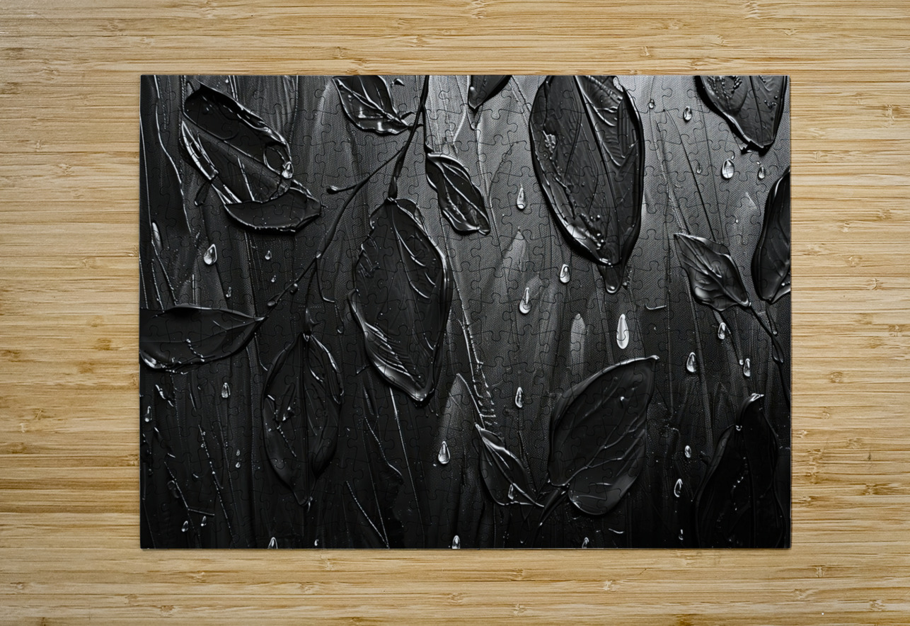 Black Rain Leaves 5H2N9Z 45 Abstract Rebellion Puzzle printing