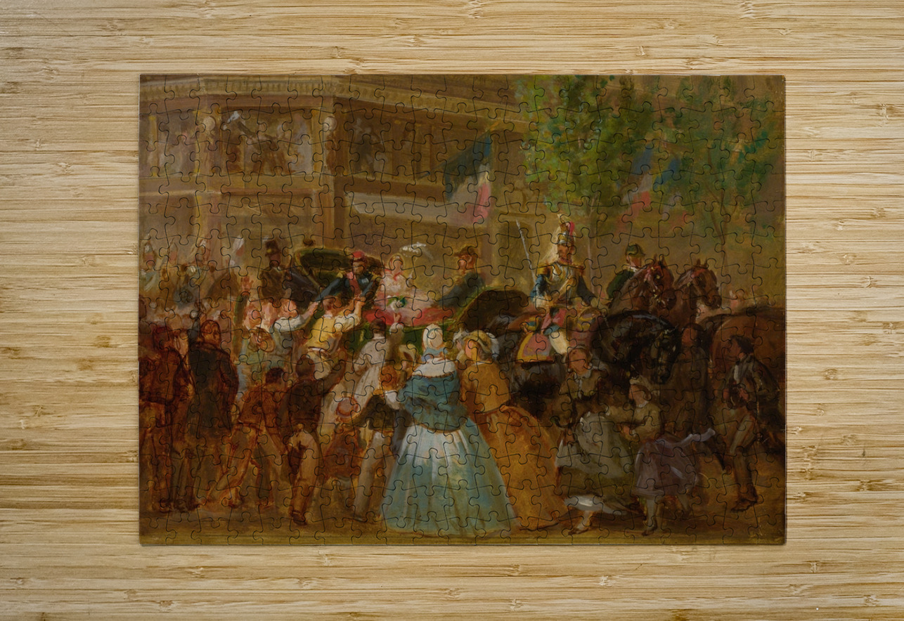 Emperor Napoleon III And Empress Eugenie In A Carriage [Mid–19th Century] by French School [16th–20th Century] MyCozyFineArt Puzzle printing