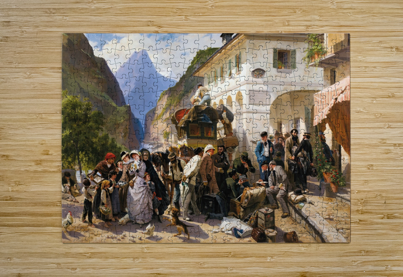 La Douane Italienne au Simplon [1880] by Eugène Giraud [1806–1881] MyCozyFineArt Puzzle printing