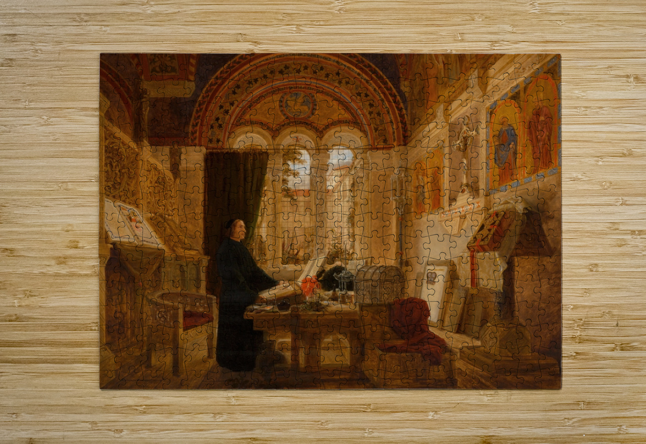 Interior of a monastery in Italy [1853] by Elmslie William Dallas [1809–1879] MyCozyFineArt Puzzle printing