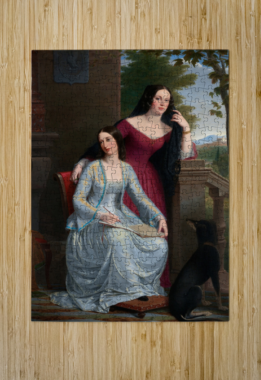 Two Women in an Italian Landscape [1854] by Miner Kilbourne Kellogg [1814–1889] MyCozyFineArt Puzzle printing