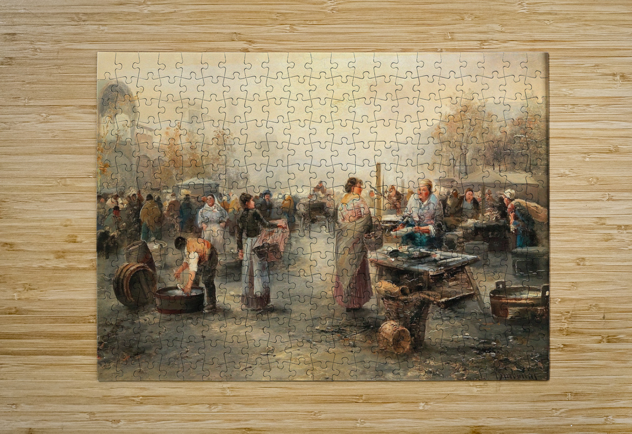 Fish Market by Emil Barbarini [1855–1933] MyCozyFineArt Puzzle printing