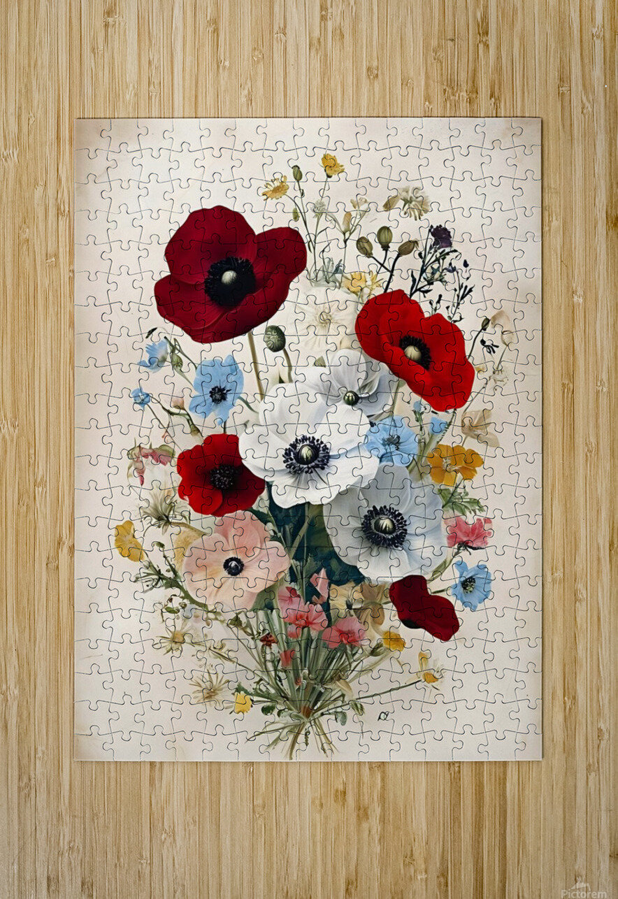  Botanical Flower Bouquet Chic Art Puzzle printing