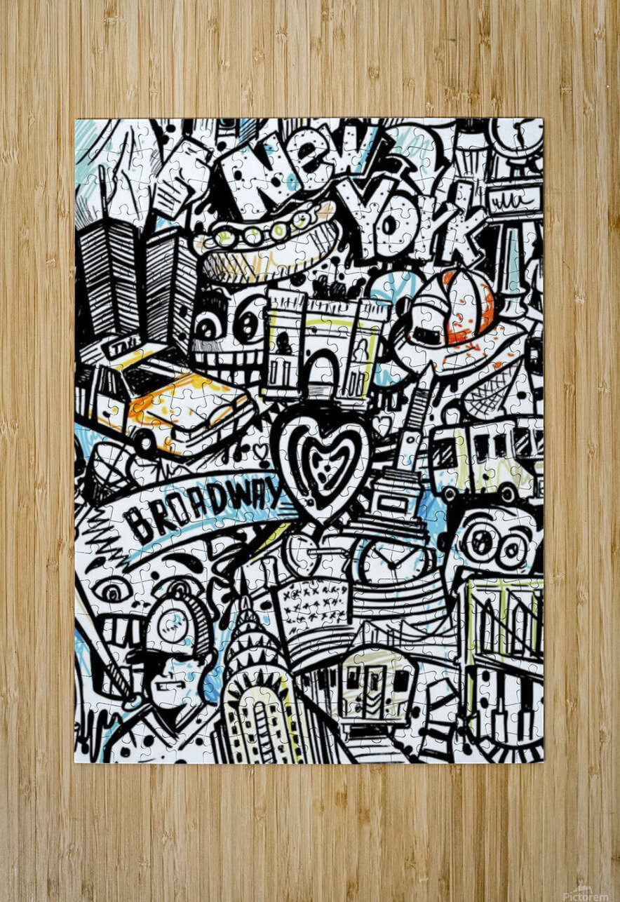 Doodle new york city nyc Samant4 Puzzle printing