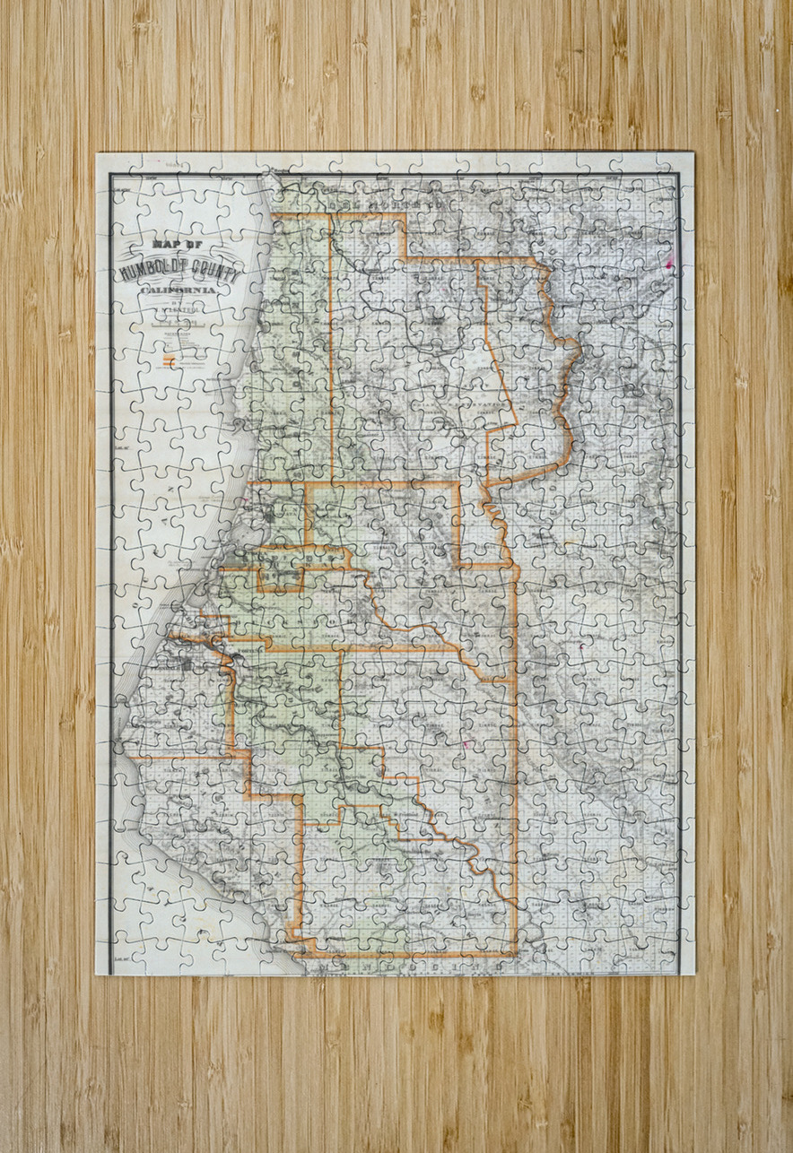 1909 Map of Humboldt County California – Early 20th-Century Regional Map Depicting Roads Settlements Rivers and Forest Areas Reflecting Logging Coastal Geography and Northern California’s Economic Development History In Your Home Puzzle printing